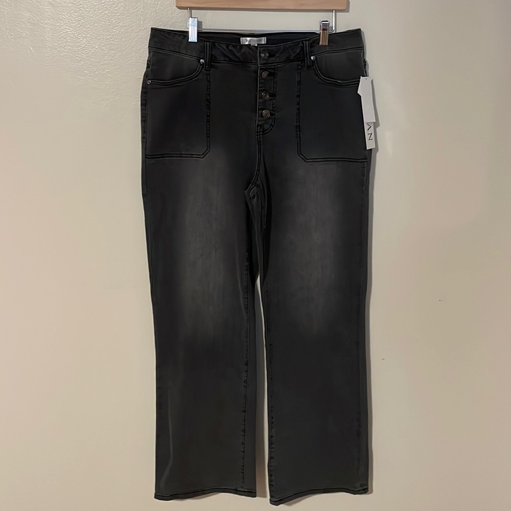 High-Rise Black Straight Leg Jeans